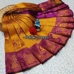 Premium Kubera Silk Saree with 3D Embossed Weaving & Rose Gold Jari