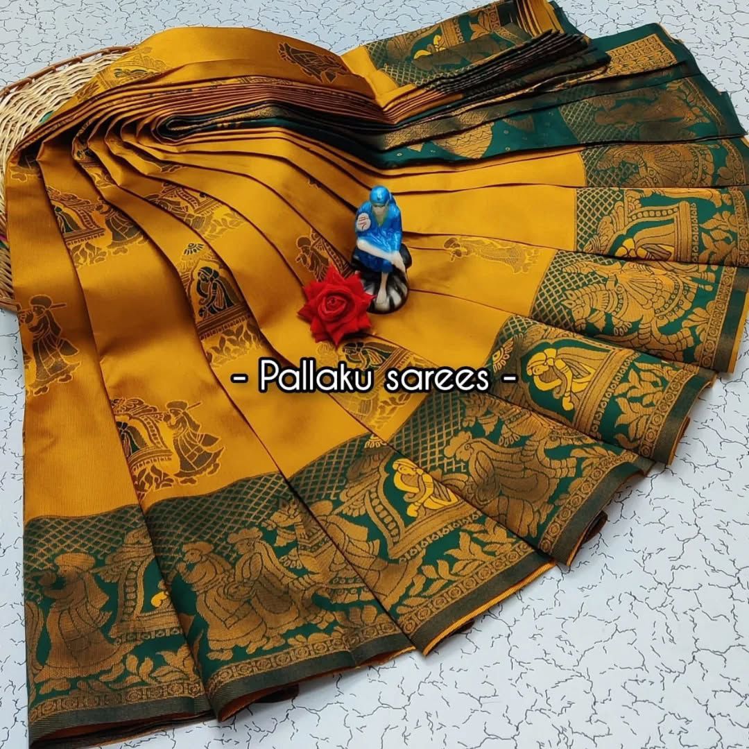 Premium Kubera Silk Saree with 3D Embossed Weaving & Rose Gold Jari