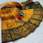 Premium Kubera Silk Saree with 3D Embossed Weaving & Rose Gold Jari