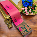 Premium Kubera Silk Saree with 3D Embossed Weaving & Rose Gold Jari