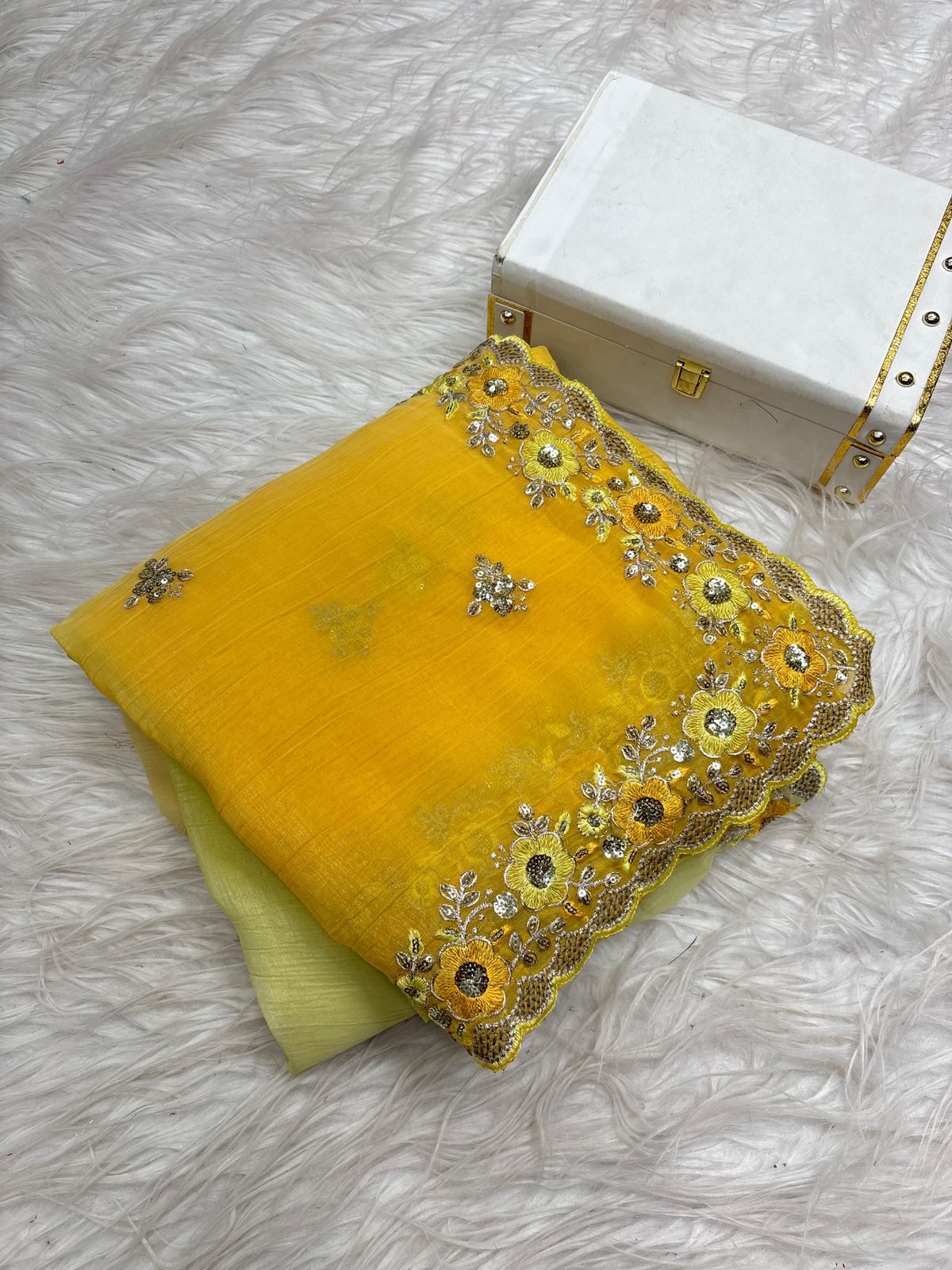 Nayan Sarees – Soft Crunchy 3D Padding Saree with 5mm Sequence & Multi-Thread Embroidery