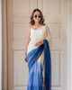 Plain Linen Saree with Digital Print & Latkan