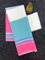 Plain Linen Saree with Digital Print & Latkan
