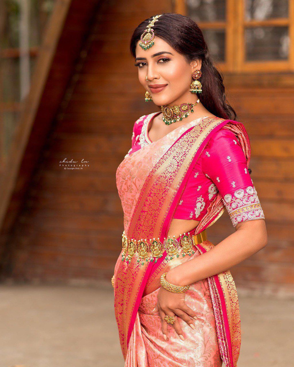 Soft Lichi Silk Saree with Rich Jacquard Border – Wedding & Party Wear