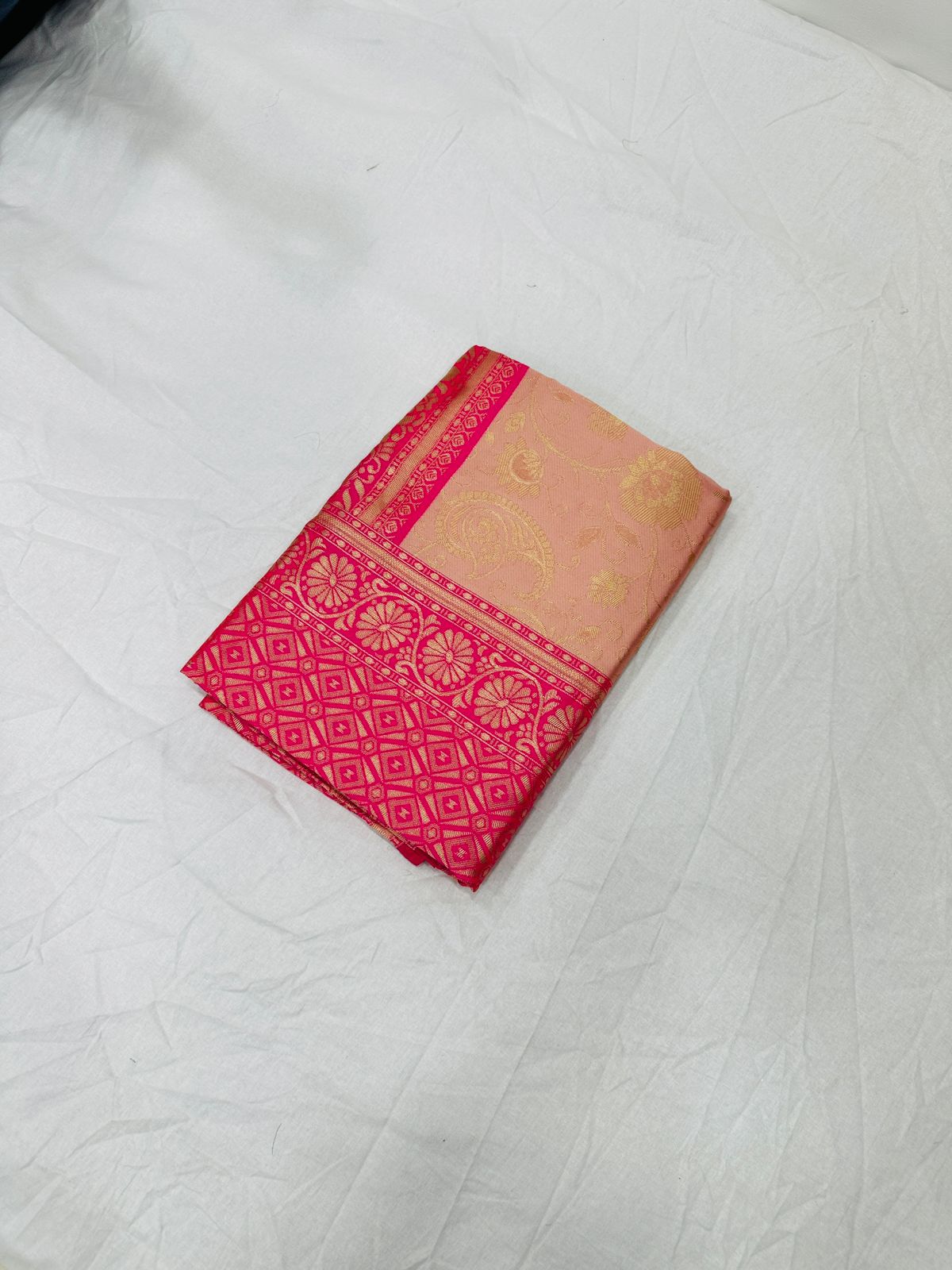 Soft Lichi Silk Saree with Rich Jacquard Border – Wedding & Party Wear