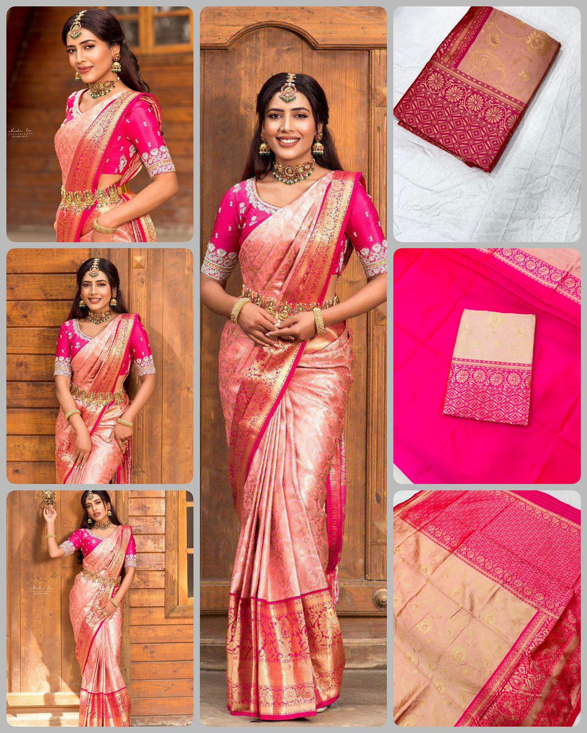 Soft Lichi Silk Saree with Rich Jacquard Border – Wedding & Party Wear