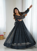 Georgette Digital Print Maxi Dress with Chain-Stitch Work