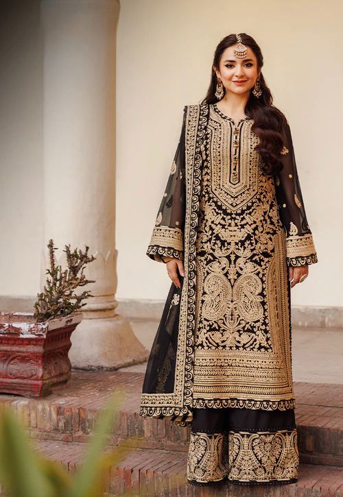 Elegant Faux Georgette 3-Piece Set with Chinestitch Work