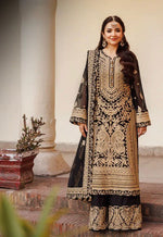 Elegant Faux Georgette 3-Piece Set with Chinestitch Work