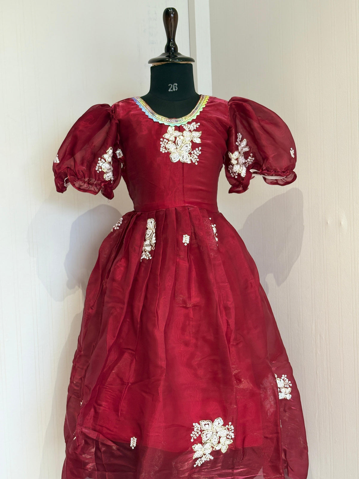 Kids Designer Gown – Kesar Collection | Sequence Butta Work | Festive & Party Wear
