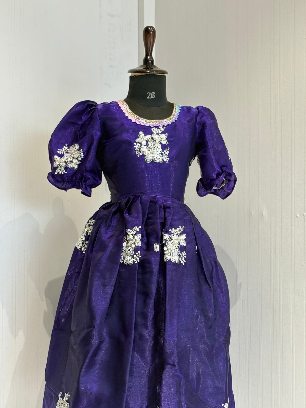 Kids Designer Gown – Kesar Collection | Sequence Butta Work | Festive & Party Wear