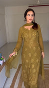 Elegant Faux Georgette 3-Piece Set with Dupatta