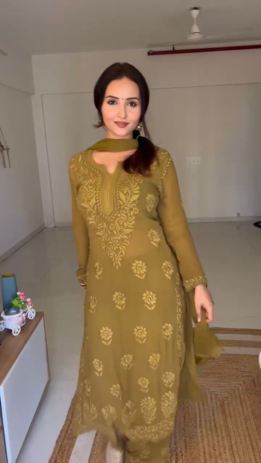Elegant Faux Georgette 3-Piece Set with Dupatta