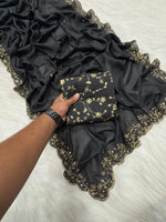 Premium Star Georgette Silk Saree with Sequin & Zari Embroidery