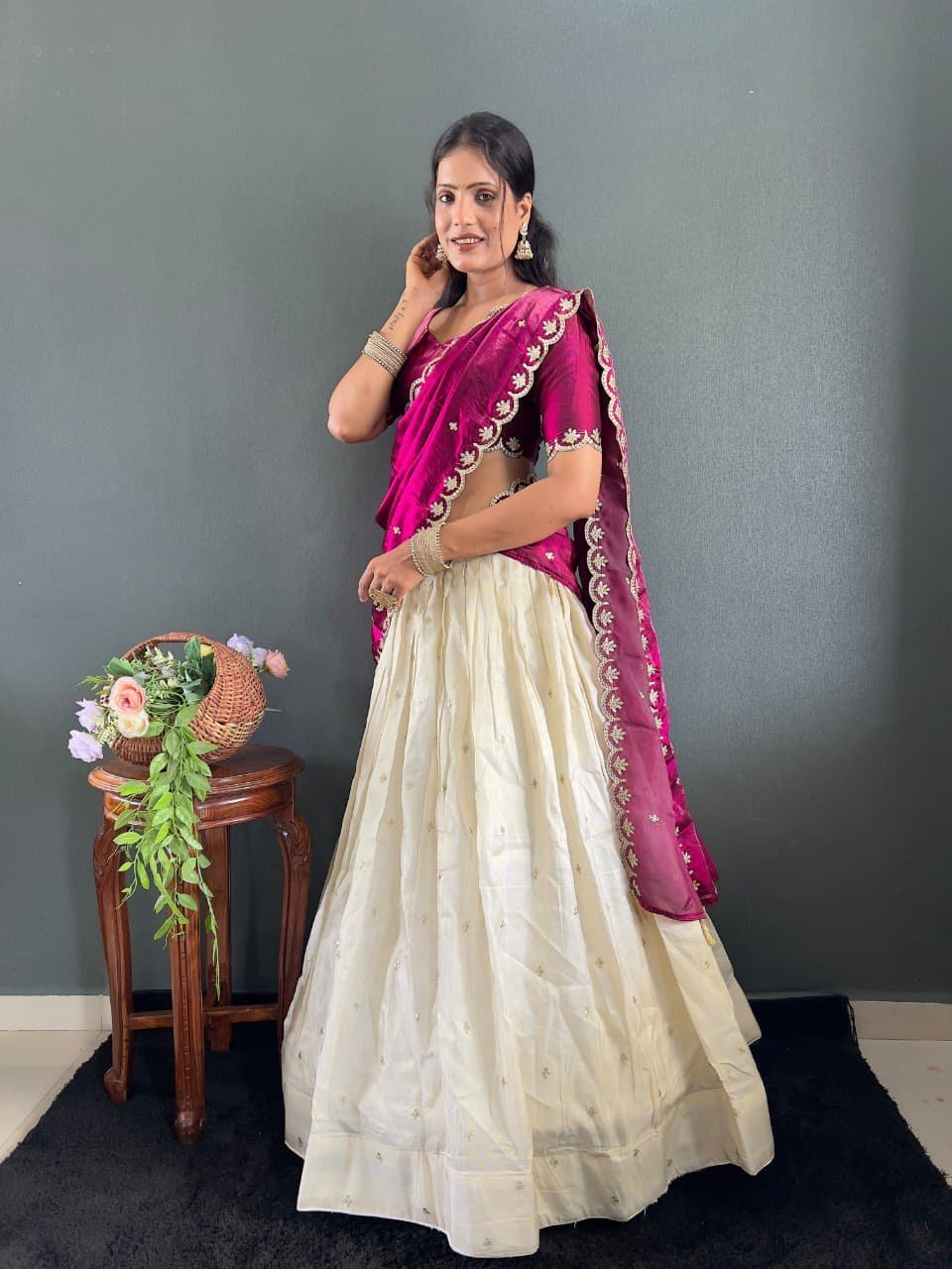 Kalini Designer Lehenga Set | Heavy Embroidery Tissue Silk Lehenga with Fendy Choli & Dupatta image 14