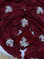 Elegant Two-Tone Vichitra Silk Saree with Sequin Work and Arco Border image 1