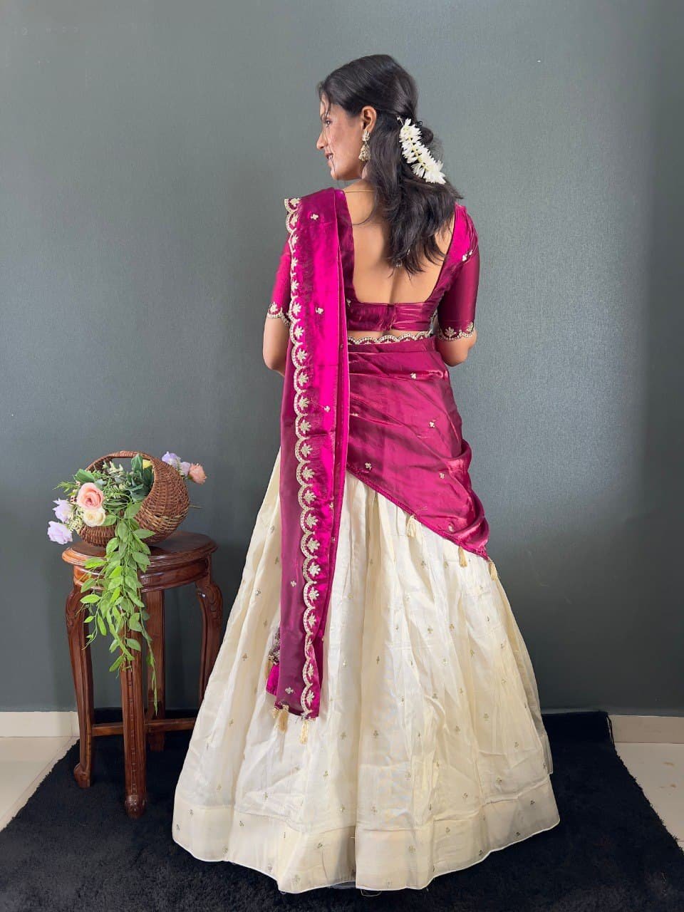 Kalini Designer Lehenga Set | Heavy Embroidery Tissue Silk Lehenga with Fendy Choli & Dupatta image 15