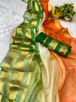 Special Independence Day Edition – Pure Khadi Silk Organza Saree with Contrast Blouse | Elegant Ethnic Wear for National Celebrations image 2
