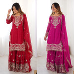 Premium Faux Georgette Embroidered Sharara Set with Dupatta image 9