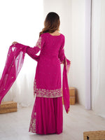Premium Faux Georgette Embroidered Sharara Set with Dupatta image 7