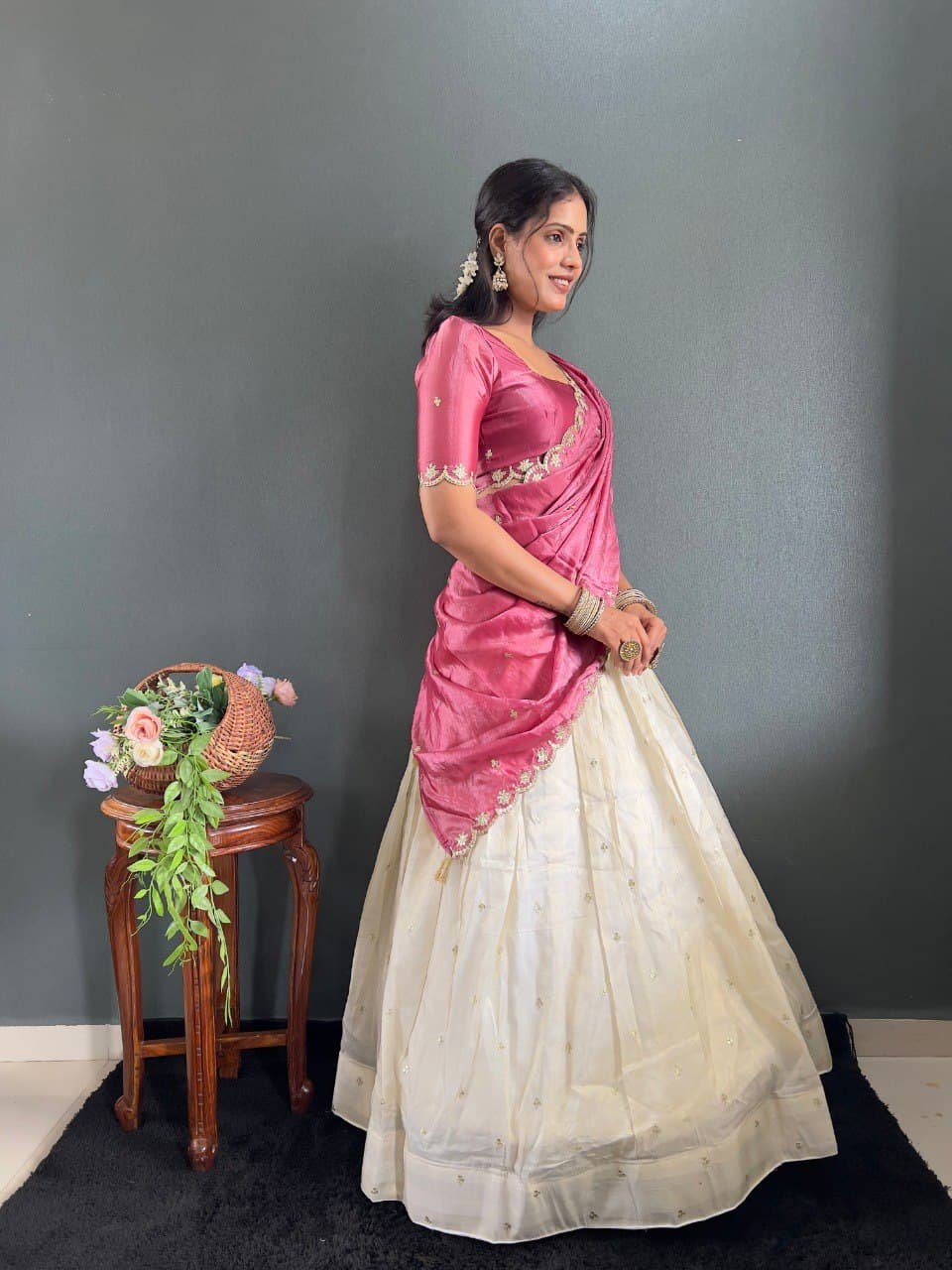 Kalini Designer Lehenga Set | Heavy Embroidery Tissue Silk Lehenga with Fendy Choli & Dupatta image 18