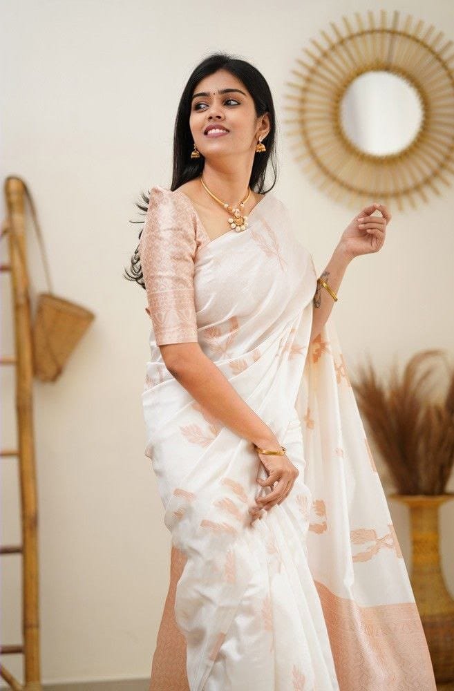 Banarasi Soft Lichi Silk Saree with Rich Jacquard Weaving image 1