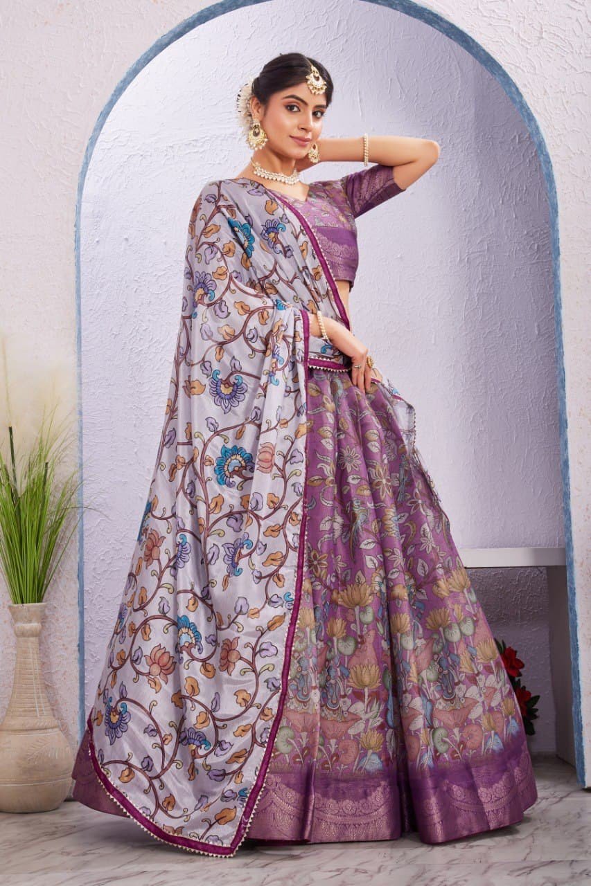 Graceful Soft Dola Cotton Silk Lehenga Choli with Chinon Dupatta image 0