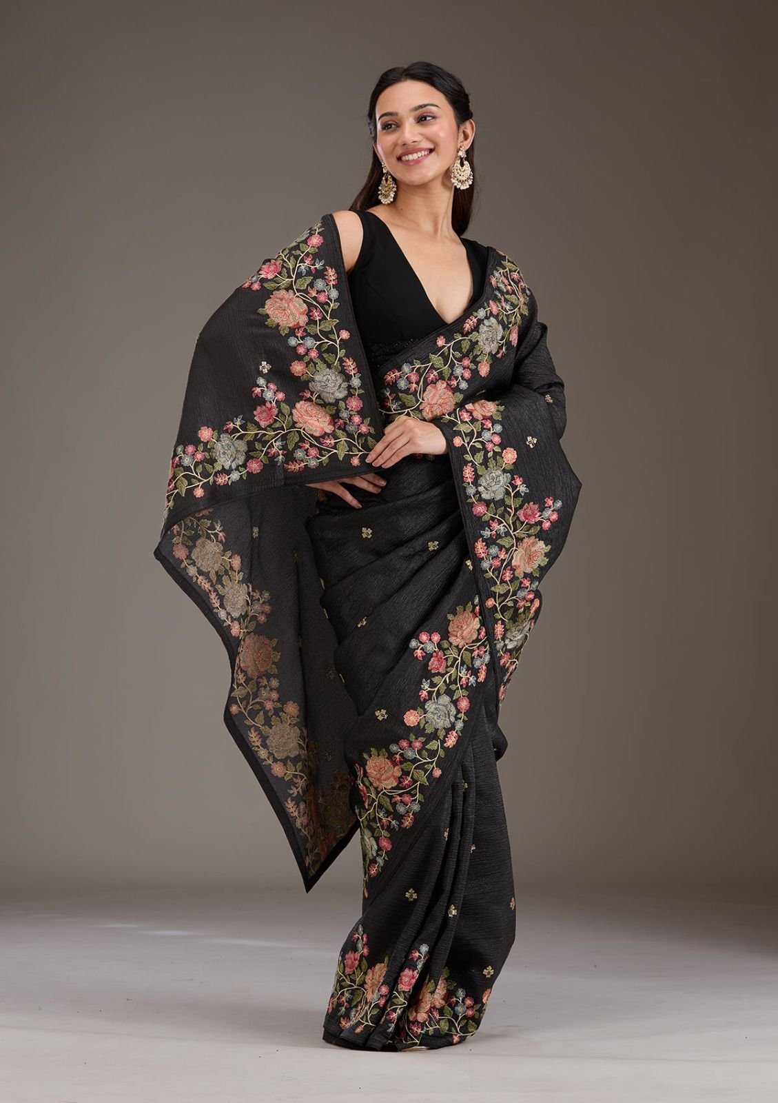 SARIKA Soft Crunchy Silk Saree with Elegant Multi-Thread Work & Piping Lace Border image 5