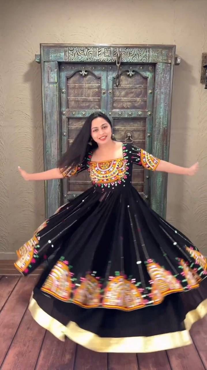 Navratri Special Faux Georgette Lehenga Set with Sequin Work image 0
