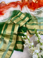Special Independence Day Edition – Pure Khadi Silk Organza Saree with Contrast Blouse | Elegant Ethnic Wear for National Celebrations image 1