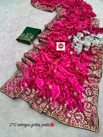 Heavy Georgette C-By Leheriya Saree with Gotta Patti & Multi Coding Work image 0