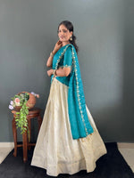 Kalini Designer Lehenga Set | Heavy Embroidery Tissue Silk Lehenga with Fendy Choli & Dupatta image 23