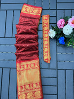 Narayan Pet Cotton Saree with Zari Weaving & Sequence Work image 7