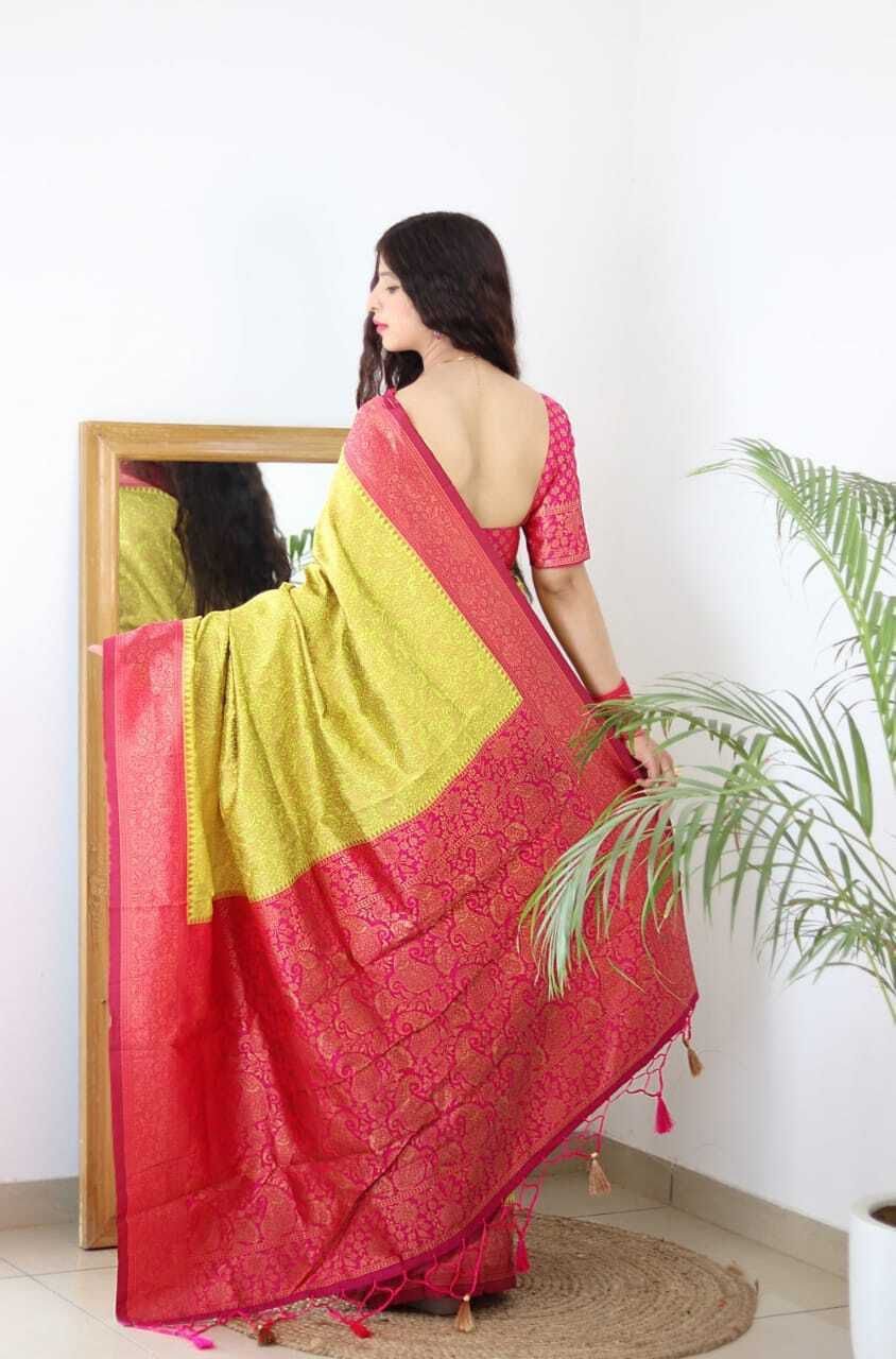 Handwoven Pure Mercerised Soft Silk Saree with Manipuri Pattern Threadwork image 3