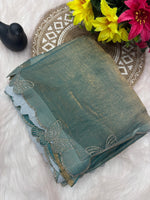 Fandy Chiffon Silk Saree with Butterfly Concept & Diamond Border image 9