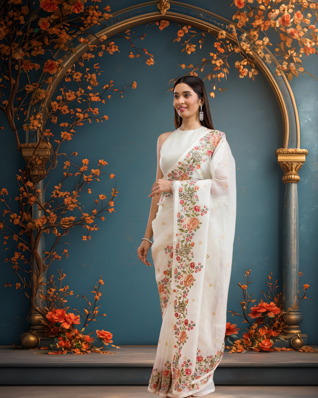 SARIKA Soft Crunchy Silk Saree with Elegant Multi-Thread Work & Piping Lace Border image 1