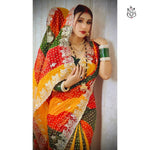 Trending Bandhini Print Soft Georgette Saree with Heavy C-Pallu Work image 5