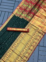 Narayan Pet Cotton Saree with Zari Weaving & Sequence Work image 6