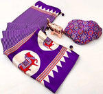 White Zebra – Premium Japan Satin Patola Ajrakh Print Saree image 0