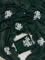 Elegant Two-Tone Vichitra Silk Saree with Sequin Work and Arco Border image 4