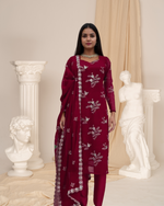 Elegant Crunchy Silk Top-Pant-Dupatta Set with Thread & Sequence Work image 1