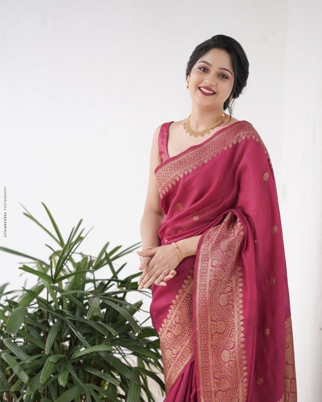 Soft Lichi Silk Saree with Rich Pallu & Jacquard Work image 4