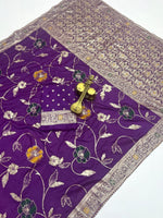 Super Hit Soft Dolla Viscose Silk Saree with Zari & Meenakari Weaving - Royal Purple image