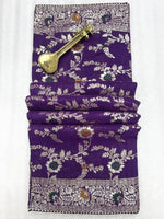 Soft Dolla Viscose Silk Saree with Zari & Meenakari Weaving - Royal Purple image