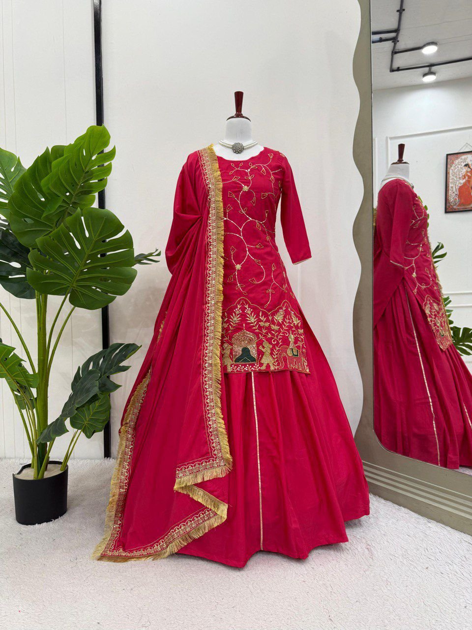 Elegant Natural Crepe Silk Lehenga Set with Beads & Sequin Work image 17