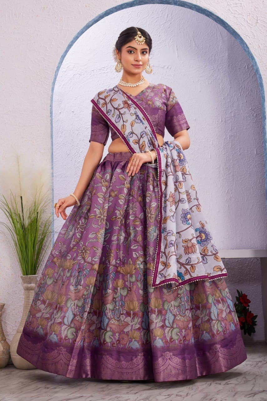 Graceful Soft Dola Cotton Silk Lehenga Choli with Chinon Dupatta image 5