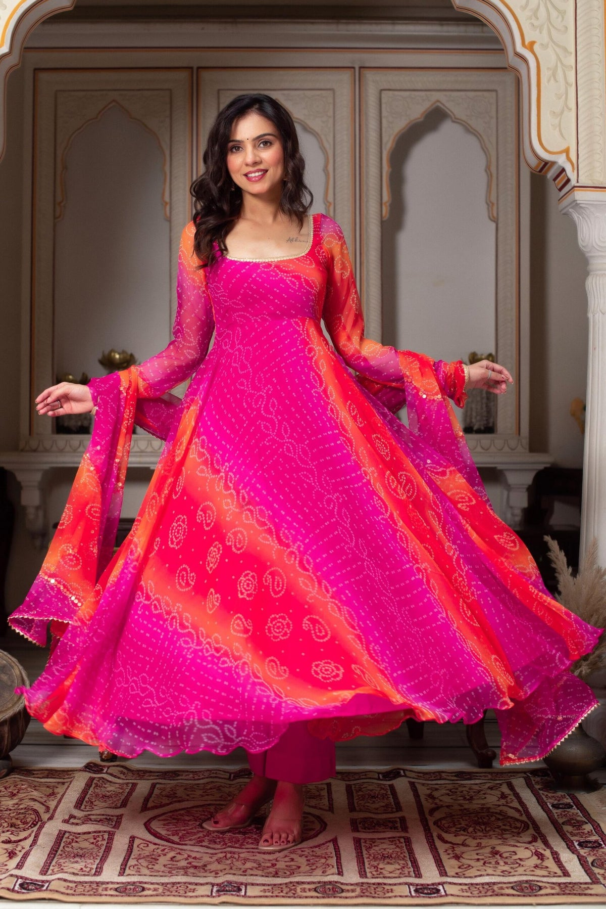 Premium Faux Georgette Anarkali 3-Piece Set with Dupatta image 0