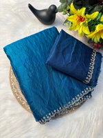 Stunning Pink Satin Space Silk Saree with Original Jarkhan Diamond Work – Perfect for Sangeet & Cocktail Nights image 5