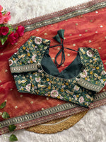AAROHI Premium Banarasi Crush Saree with Multithread Sequins Butta & Embroidered Blouse image 6