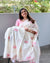 Plain Linen Saree with Digital Print & Fancy Lace Border image 4